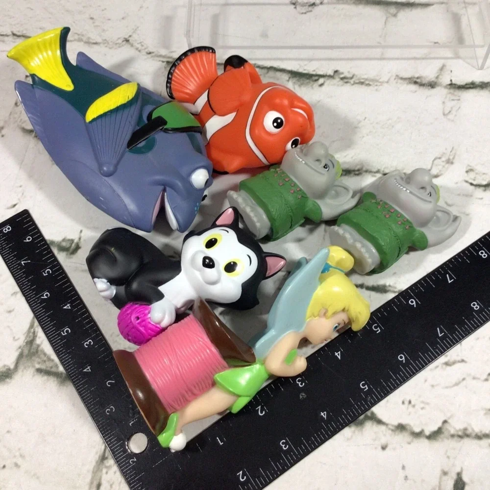 Disney Bath‎ Toys Lot of 6 Figaro Nemo Tinkerbell Frozen Rock Trolls